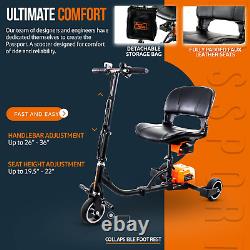 3 Wheel Folding Mobility Scooter Electric Powered Portable Ultra Lightweight Com