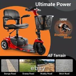 3 Wheel Mobility Scooter Electric Powered Mobile Folding Wheelchair For Adult