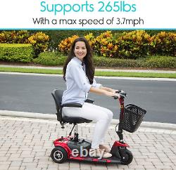3-Wheel Mobility Scooter Electric Powered Mobile Wheelchair Device for Adults Fo