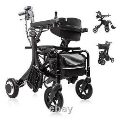 3 in 1 Intelligent Electric Wheelchair & Lightweight Rollator Walker with Seat