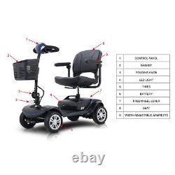 300W 4 Wheels Mobility Scooter Power Wheelchair Electric Scooters Home Travel