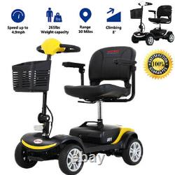 4 Folding Wheel Wheelchair Mobility Scooter Electric Powered Travel Elder 8KM/H