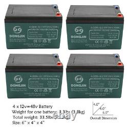 4 Pack 12V 12Ah 6-DZM-12 Motorcycle Battery Electric Bike ATV Scooter Wheelchair