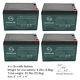4 Pack 12v 12ah 6-dzm-12 Motorcycle Battery Electric Quad Atv Scooter Wheelchair