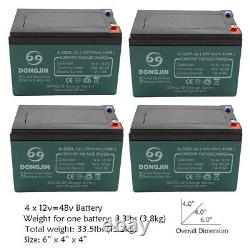 4 Pack 12V 12Ah 6-DZM-12 Motorcycle Battery Electric Quad ATV Scooter Wheelchair