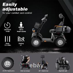 4-Wheel All-Terrain Electric Powered Mobility Scooter 1000W Heavy Duty Scooter