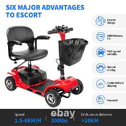 4 Wheel Electric Mobility Scooter Power Wheel Chair Foldable Device with LED Light