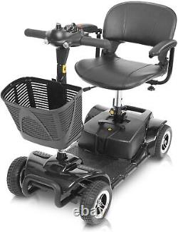 4 Wheel Electric Powered Wheelchair, Mobility Scooter Compact Heavy Duty, Black