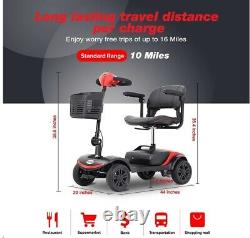 4-Wheel Foldable Mobility Scooter/ Electric Wheelchair Device (Red)