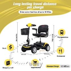 4-Wheel Mobility Scooter Electric Folding for Seniors Travel Wheelchair w LED