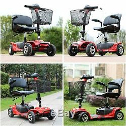 4 Wheel Mobility Scooter Electric Power Mobile Wheelchair for Seniors Adult RED
