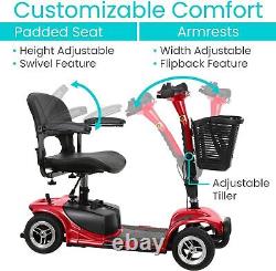 4 Wheel Mobility Scooter Electric Powered Wheelchair Device Compact Heavy Du