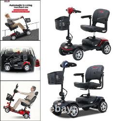4 Wheel Mobility Scooter Electric Powered Wheelchair Device Compact for Travel