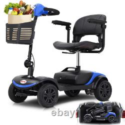 4 Wheel Mobility Scooter Powered Wheelchair Electric Device Compact Blue Metro