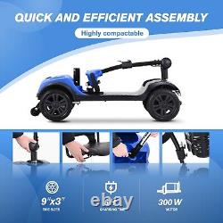 4 Wheel Mobility Scooter Powered Wheelchair Electric Device Compact Blue Metro