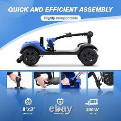 4 Wheel Mobility Scooter Powered Wheelchair Electric Device Compact Easy Drive