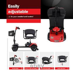 4 Wheel Mobility Scooter Powered Wheelchair Electric Device Compact Travel use