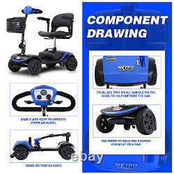 4 Wheel Mobility Scooter Wheel Chair Electric Device Compact for Travel Elderly