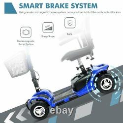 4-Wheeled Electric Mobility Scooter Powered Wheelchair Device Compact for Travel