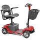 4 Wheels Electric Mobility Scooter Folding Powered Wheelchair 180w Motor, Red