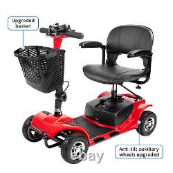 4 Wheels Electric Mobility Scooter Power Wheel Chair Device Compact LED Light