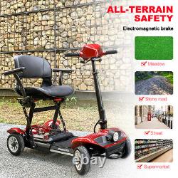 4 Wheels Folding Mobility Scooters Power Wheelchairs Electric Long Range Travel