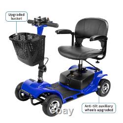4 Wheels Mobility Scooter Battery Electric Wheelchair Device for Travel Blue new