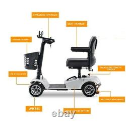 4 Wheels Mobility Scooter Electric Powered Wheelchair for Travel Adults Elderly
