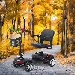 4 Wheels Mobility Scooter Electric Wheel chair Device Compact for Travel W3431