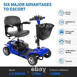 4 Wheels Mobility Scooter, Foldable Electric Powered Wheelchair for Elderly
