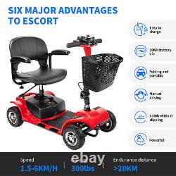 4 Wheels Mobility Scooter Power Folding Travel Electric Wheelchairs Scooter New