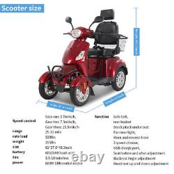4 Wheels Mobility Scooter Power Travel Wheel Chair 600W 60V 20AH Battery Motor