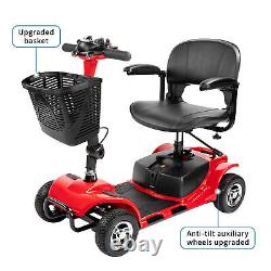 4 Wheels Mobility Scooter Power Wheel Chair Electric Device Compact Travel Red
