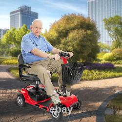 4 Wheels Mobility Scooter Power Wheel Chair Electric Device Compact Travel Red