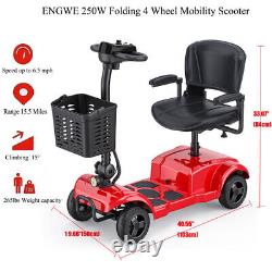 4 Wheels Mobility Scooter Power Wheel Chair Electric Device Compact for Travel