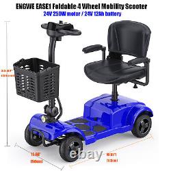 4 Wheels Mobility Scooter Power Wheelchair Folding Electric Scooters Home Travel