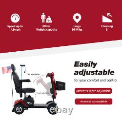 4 Wheels Mobility Scooter Power Wheelchair Folding Electric Scooters with Lights