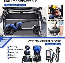 4 Wheels Mobility Scooter Powered Wheelchair Electric Device Easy Daily Ride