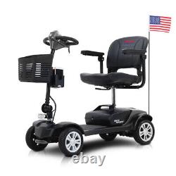 4 Wheels Mobility Scooter Wheelchair Folding Electric Scooters Home Travel Black