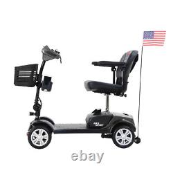 4 Wheels Mobility Scooter Wheelchair Folding Electric Scooters Home Travel Black