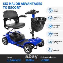 4 Wheels Power Mobility Scooter Wheel chair Electric Device Compact for Travel
