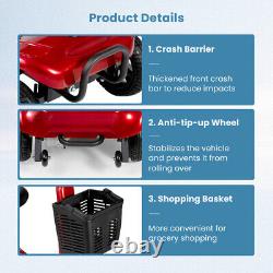 4 Wheels Powered Electric Mobility Scooter Foldable Wheelchair for Home & Travel