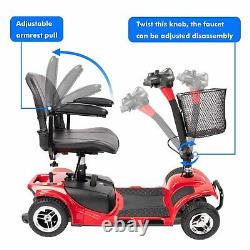 4 wheels electric mobility scooter adjustable fold chair lightweight wheelchair