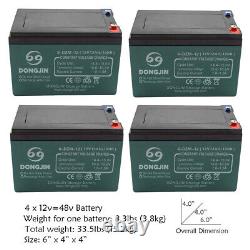 4pc 12V 12Ah 6-DZM-12 Battery for Electric Scooter Buggy Quad Go Kart Wheelchair