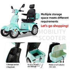 800W 4 Wheel Mobility Scooters 500lbs Reclinable Chair All Terrain Senior Adults