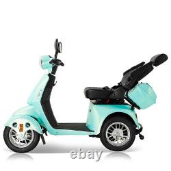 800W 4 Wheel Mobility Scooters 500lbs Reclinable Chair All Terrain Senior Adults