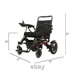 Automatic Folding Electric Mobility Wheelchair 365lb Capacity Long Range Black