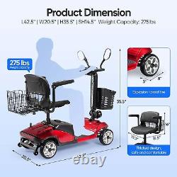 Big 4 Wheels Mobility Scooter Power Wheelchair for Senior Slop Protection Basket