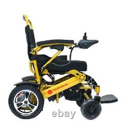 Big Seat Electric Battery Heavy Duty Mobility Wheelchair 365lb Capacity Gold
