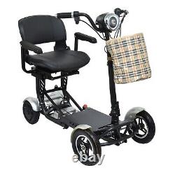 Compact Power Electric Scooter, Wide Seat and Adjustable Speed 63 lbs Silver